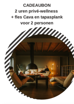 2u priv&eacute;-wellness voor 2 personen met fles Cava + tapasplank